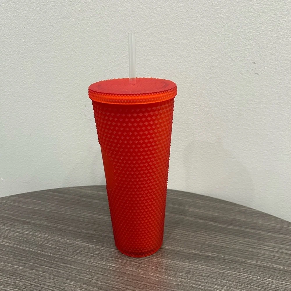 Starbucks Red Plastic Textured 2020 Studded Holiday Tumbler - Picture 2 of 5